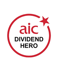 aic - dividend hero and aic - shareholder communication wards 2021 winner logos